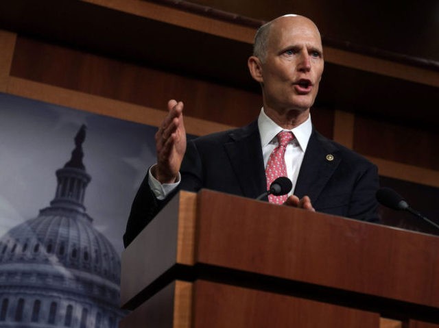 WASHINGTON, DC - JANUARY 17: U.S. Sen. Rick Scott (R-FL) speaks during a news conference a