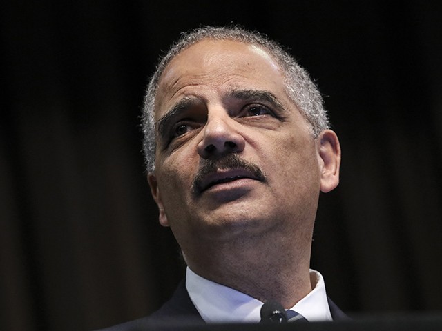 NEW YORK, NY - APRIL 3: Former U.S. Attorney General Eric Holder speaks at the National Action Network's annual convention, April 3, 2019 in New York City. A dozen 2020 Democratic presidential candidates will speak at the organization's convention this week. Founded by Rev. Al Sharpton in 1991, the National Action Network is one of the most influential African American organizations dedicated to civil rights in America. (Photo by Drew Angerer/Getty Images)