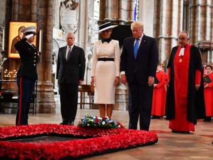 LONDON, ENGLAND - JUNE 03: US President Donald Trump and First Lady Melania Trump, alongsi