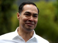 SAN FRANCISCO, CALIFORNIA - MAY 16: Democratic presidential hopeful former U.S. Secretary of Housing and Urban Development Julian Castro looks on as he talks with striking University of California at San Francisco (UCSF) workers on May 16, 2019 in San Francisco, California. Democratic presidential hopeful Julian Castro spoke with striking …