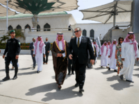 US Secretary of State Mike Pompeo (C-R) walks with Saudi Minister of State for Foreign Affairs Adel al-Jubeir, at the airport as Pompeo prepares to depart Jeddah on June 24, 2019. - Pompeo traveled to meet with Saudi leaders today to build a "global coalition" against the Islamic republic of …