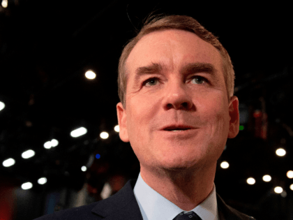 Democratic presidential hopeful US Senator for Colorado Michael Bennet speaks to the press in the Spin Room after participating in the second Democratic primary debate of the 2020 presidential campaign season hosted by NBC News at the Adrienne Arsht Center for the Performing Arts in Miami, Florida, June 27, 2019. …