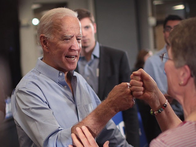 CLINTON, IOWA - JUNE 12: Democratic presidential candidate and former U.S. Vice President Joe Biden greets guests during a campaign stop at Clinton Community College on June 12, 2019 in Clinton, Iowa. The stop was part of a two-day visit to the state. (Photo by Scott Olson/Getty Images)