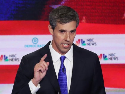 MIAMI, FLORIDA - JUNE 26: Former Texas congressman Beto O'Rourke speaks during the first night of the Democratic presidential debate on June 26, 2019 in Miami, Florida. A field of 20 Democratic presidential candidates was split into two groups of 10 for the first debate of the 2020 election, taking …