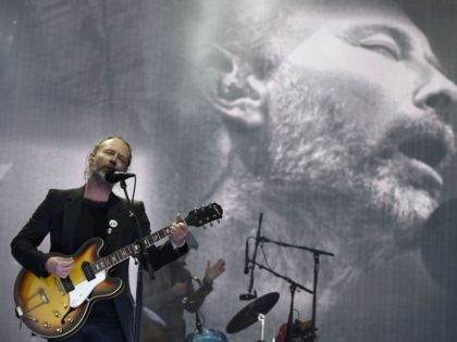 Radiohead headline on the main Stage at the TRNSMT music Festival on Glasgow Green, in Glasgow on July 7, 2017. / AFP PHOTO / Digital / Andy Buchanan (Photo credit should read ANDY BUCHANAN/AFP/Getty Images)
