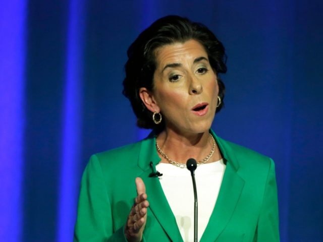 Rhode Island gubernatorial candidate Democratic Gov. Gina Raimondo participates in a televised debate, Thursday, Sept. 27, 2018, in Bristol, R.I. (AP Photo/Steven Senne)