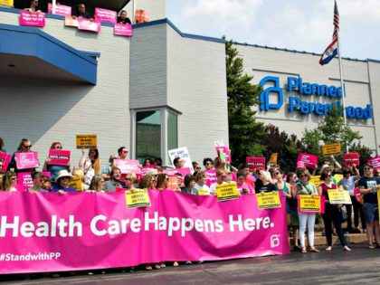Abortion rights advocates supporters and staff of Planned Parenthood hold a rally outside the Planned Parenthood Reproductive Health Services Center in St. Louis, Missouri on May 31, 2019, the last location in the state performing abortions.Saul Loeb / AFP - Getty Images