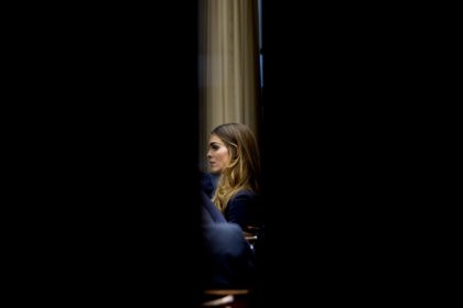 Former White House communications director Hope Hicks appears for a closed-door interview with the House Judiciary Committee on Capitol Hill in Washington, Wednesday, June 19, 2019. (AP Photo/Andrew Harnik)