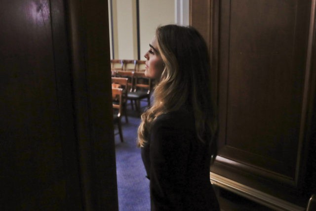 Former White House communications director Hope Hicks arrives for closed-door interview with the House Judiciary Committee, at the Capitol in Washington, Wednesday, June 19, 2019. (AP Photo/Pablo Martinez Monsivais)