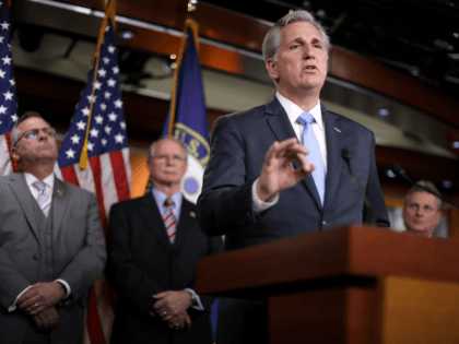 House Majority Leader Kevin McCarthy (R-CA) speaks during a news conference after the Hous