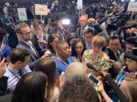 Symone Sanders spin room (Joel Pollak / Breitbart News)