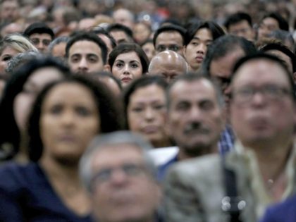 A naturalization ceremony for new citizens in Los Angeles. President Trump has recently indicated that the country would benefit from more legal immigration.CreditCreditMario Tama/Getty Images