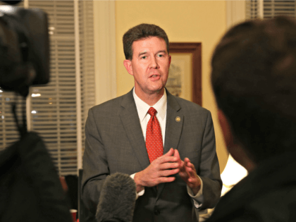 MONTGOMERY, AL - DECEMBER 12: John Merrill, Secretary of State of Alabama, speaks to the media in the Capitol building about the possible recount to determine the winner between Republican Senatorial candidate Roy Moore and his Democratic opponent Doug Jones on December 12, 2017 in Montgomery, Alabama. Jones has been …
