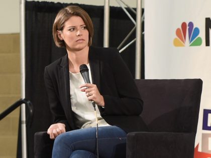 PASADENA, CA - JULY 30: (L-R) Kasie Hunt, Jacob Soboroff, and Steve Kornacki at the 'MSNBC: Lessons From The Road' panel during Politicon at Pasadena Convention Center on July 30, 2017 in Pasadena, California. (Photo by Joshua Blanchard/Getty Images for Politicon)