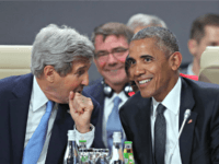 WARSAW, POLAND - JULY 08: U.S. President Barack Obama (R) and Secretary of State John Kerry attend the meeting of the North Atlantic Council at the Warsaw NATO Summit on July 8, 2016 in Warsaw, Poland. NATO member heads of state, foreign ministers and defense ministers are gathering for a …
