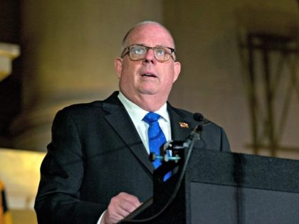 n this Thursday, May 9, 2019 file photo, Maryland Governor Larry Hogan speaks during the Baltimore Mayor Bernard "Jack" Young swearing-in ceremony at War Memorial Building in Baltimore. Hogan, the popular Republican governor in a liberal-leaning state, says he won't challenge President Donald Trump for the GOP nomination in 2020. …