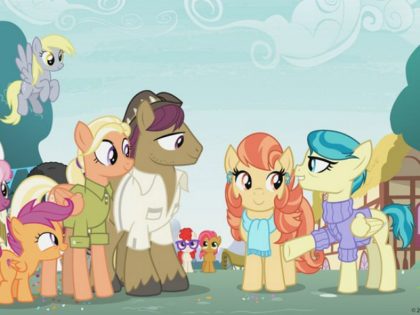 This photo provided by Hasbro Studios LLC/Discovery Family shows a scene from the Discovery Family Channel cartoon series “ My Little Pony: Friendship is Magic" coinciding with Pride Month. “My Little Pony” has introduced a same-sex couple on the show for the first time. Writer-producer Michael Vogel told People on …