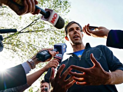 NEW YORK, NY - JUNE 12: Democratic presidential candidate and former U.S. Rep. Beto O'Rourke speaks to the press after taking part in a Pride month run, June 12, 2019 in New York City. On Wednesday, O'Rourke pledged to reverse President Donald Trump's restrictions on transgender people serving in the …