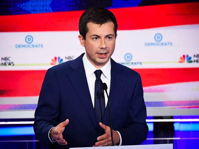 Democratic presidential hopeful Mayor of South Bend, Indiana Pete Buttigieg speaks during