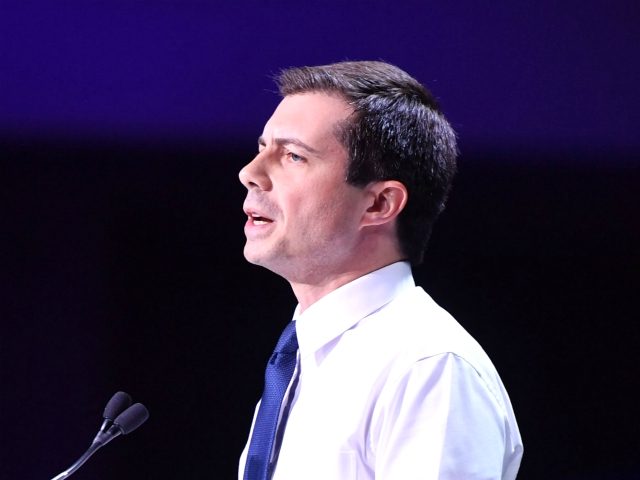 Democratic presidential candidate, mayor of South Bend, Indiana, Pete Buttigieg speaks dur