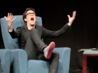 MUNCIE, IN - DECEMBER 02: Rachel Maddow discusses the headlines of the day in Emens Auditorium at Ball State University, Letterman's alma mater, on December 2, 2011 in Muncie, Indiana. (Photo by Ron Hoskins/Getty Images)