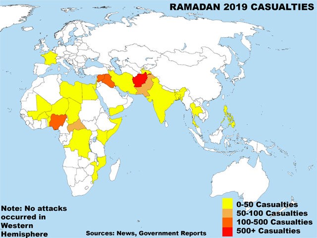 Ramadan 2019 casualties map