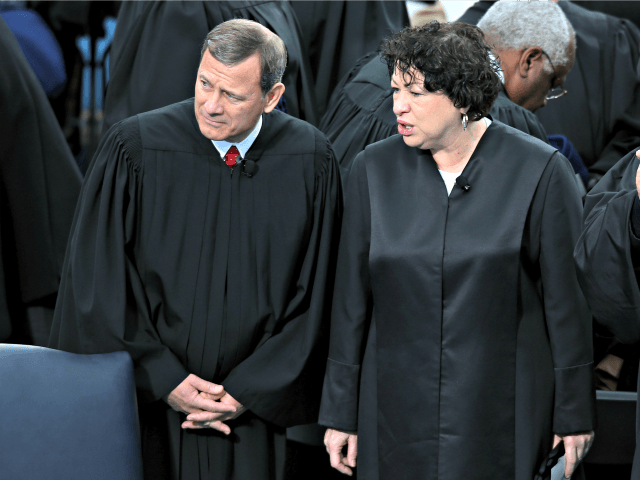 WASHINGTON, DC - JANUARY 21: Supreme Court Chief Justice John Roberts and Supreme Court Justice Sonia Sotomayor attend the presidential inauguration on the West Front of the U.S. Capitol January 21, 2013 in Washington, DC. Barack Obama was re-elected for a second term as President of the United States. (Photo …
