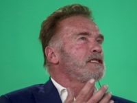 US actor and former California governor Arnold Schwarzenegger speaks during an interview at the fitness and bodybuilding Arnold Classic Brazil event in Sao Paulo, Brazil, on April 12, 2019. - The annual multi-disciplinary sports competition is named after Austrian-American actor, politician and former bodybuilder Arnold Schwarzenegger. (Photo by Miguel SCHINCARIOL …