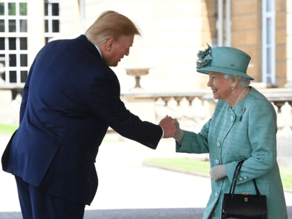 LONDON, ENGLAND - JUNE 03: U.S. President Donald Trump is greeted by Queen Elizabeth II at