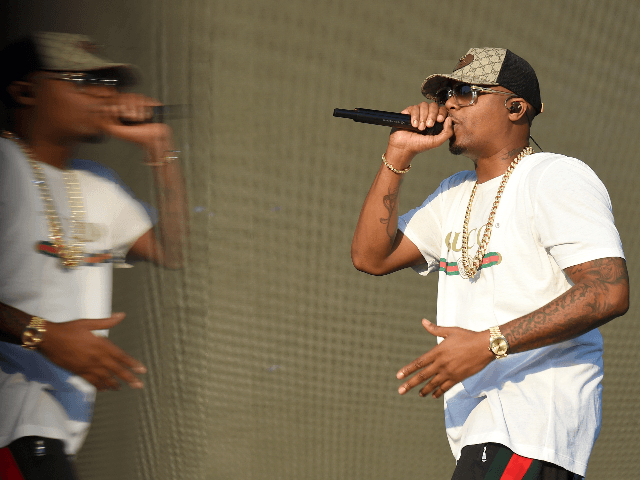 (EDITOR'S NOTE: Image effect was created in camera) Rapper Nas performs onstage during the
