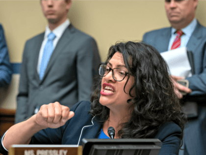 Rep. Rashida Tlaib, D-Mich., makes an impassioned argument against the Trump Administration's proposal to include a citizenship question on the 2020 census, as the panel debates whether to hold Attorney General William Barr and Commerce Secretary Wilbur Ross in contempt for failing to turn over relevant subpoenaed documents, on Capitol …