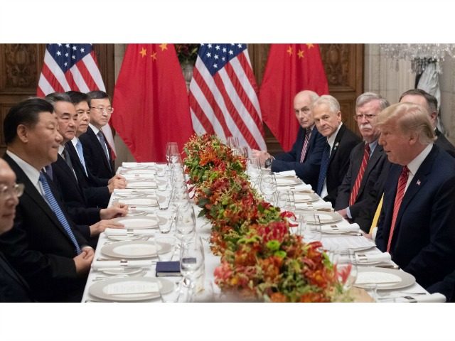 President Donald Trump and Chinese President Xi Jinping hold a dinner meeting at the end o