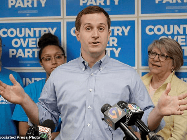 Ninth Congressional district Democratic candidate speaks during a news conference in Charlotte, N.C., Wednesday, May 15, 2019. McCready faces Republican Dan Bishop, as well as Libertarian and Green candidates, on Sept. 10. (AP Photo/Chuck Burton)
