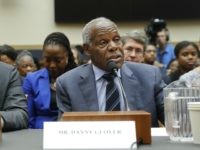 ctor Danny Glover, right, and author Ta-Nehisi Coates, left, testify about reparation for the descendants of slaves during a hearing before the House Judiciary Subcommittee on the Constitution, Civil Rights and Civil Liberties, at the Capitol in Washington, Wednesday, June 19, 2019. (AP Photo/Pablo Martinez Monsivais)