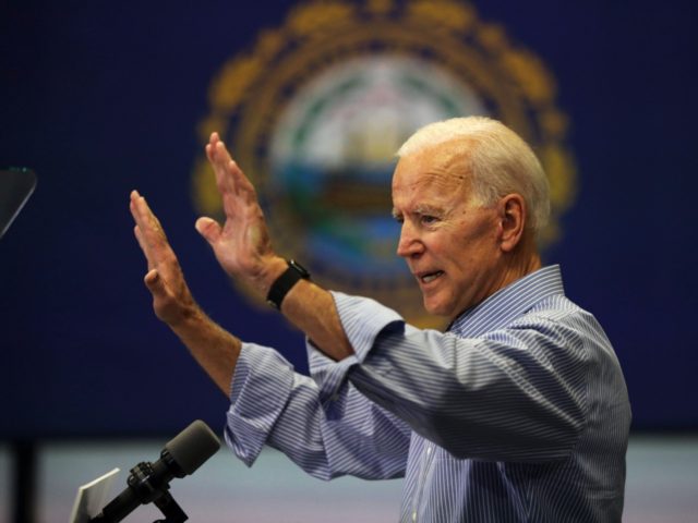 MANCHESTER, NEW HAMPSHIRE - MAY 13: Former Vice President and Democratic Presidential candidate Joe Biden speaks to voters in New Hampshire on May 13, 2019 in Manchester, New Hampshire. The former Vice President is scheduled to make three public stops in New Hampshire, his first visit to the state as …
