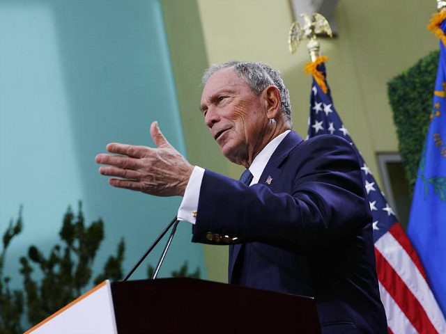 CORRECTS HIS TITLE - Former New York City Mayor Michael Bloomberg speaks at a news conference at a gun control advocacy event, Tuesday, Feb. 26, 2019, in Las Vegas. Bloomberg on Tuesday applauded the recent passage of gun background check law in Nevada, but said he has yet to decide …