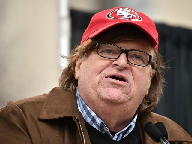 WASHINGTON, DC - JANUARY 21: Michael Moore speaks onstage at the rally at the Women's March on Washington on January 21, 2017 in Washington, DC. (Photo by Theo Wargo/Getty Images)