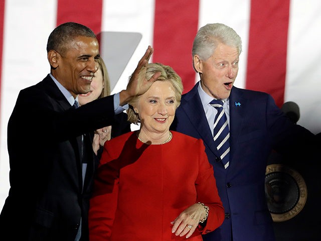 President Barack Obama, Democratic presidential candidate Hillary Clinton and former Presi