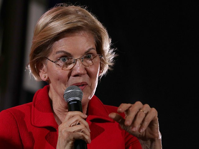 WASHINGTON, DC - JUNE 17: Democratic U.S. presidential candidate Sen. Elizabeth Warren (D-MA) addresses the Moral Action Congress of the Poor People's Campaign June 17, 2019 at Trinity Washington University in Washington, DC. The Campaign held the event to focus on issues like “voting rights, health care, housing, equitable education, …