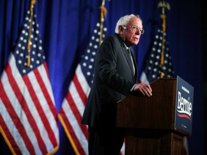 WASHINGTON, DC - JULY 17: Democratic presidential hopeful and U.S. Sen. Bernie Sanders (I-VT) speaks on healthcare at George Washington University July 17, 2019 in Washington, DC. Sanders renewed his campaign promise from 2016 to provide a single payer system of healthcare for all Americans. (Photo by Alex Wong/Getty Images)
