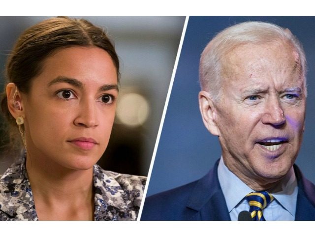 Rep. Alexandria Ocasio-Cortez and former Vice President Joe Biden. (Photos: Alex Brandon/A