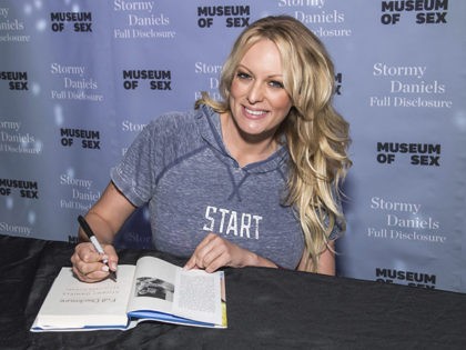 Adult film actress Stormy Daniels attends a book signing for her memoir "Full Disclosure"