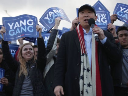 WASHINGTON, DC - APRIL 15: Democratic U.S. presidential hopeful Andrew Yang hosts a campaign rally at the Lincoln Memorial April 15, 2019 in Washington, DC. One of Yang’s major campaign promises is a universal basic income proposal to give every American 18 years and older $1,000 every month. (Photo by …