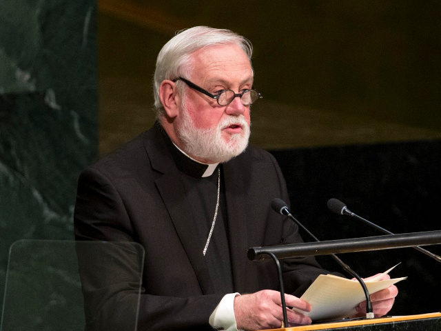 The Vatican's Secretary for Relations with States, Archbishop Paul Richard Gallagher addre