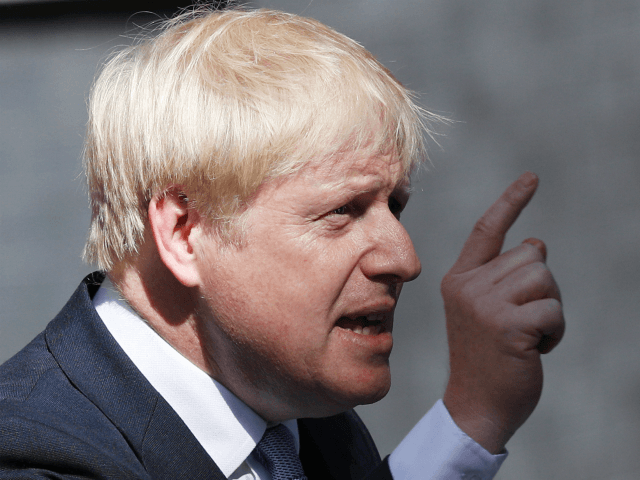 Britain's new Prime Minister Boris Johnson gives a speech outside 10 Downing Street in Lon