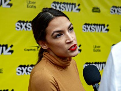 New York Rep. Alexandria Ocasio-Cortez attends the Knock Down The House movie premiere during the 2019 SXSW conference and Festivals at the Paramount Theatre on March 10, 2019 in Austin, Texas. (Photo by SUZANNE CORDEIRO / AFP) (Photo credit should read SUZANNE CORDEIRO/AFP/Getty Images)