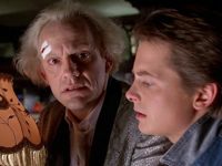 Michael J. Fox and Christopher Lloyd in Back to the Future (1985)