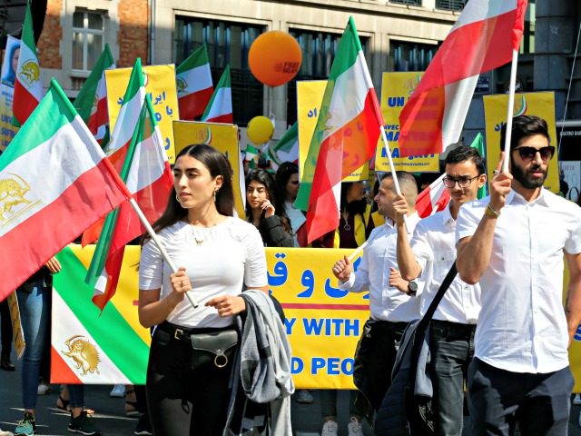 Illustration picture shows a protest march organised for a free Iran, Saturday 15 June 2019 in Brussels. This is the start of a several marchs around the world to protest against Iranian regime. BELGA PHOTO NICOLAS MAETERLINCK (Photo credit should read NICOLAS MAETERLINCK/AFP/Getty Images)