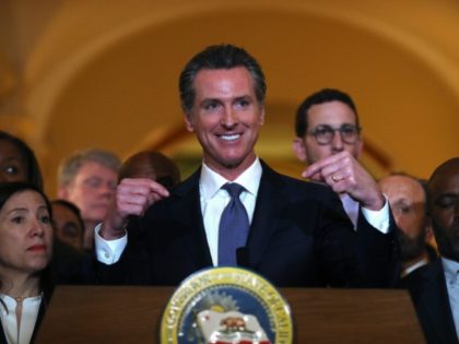 SACRAMENTO, CALIFORNIA - MARCH 13: California Gov. Gavin Newsom speaks during a news conference at the California State Capitol on March 13, 2019 in Sacramento, California. Newsom announced today a moratorium on California's death penalty. California has 737 people on death row, the largest death row population in the United …