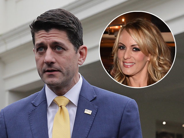 (INSET: Stormy Daniels) WASHINGTON, DC - DECEMBER 20: Speaker of the House Paul Ryan (R-WI